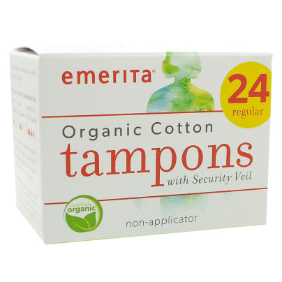Organic Cotton Non-Applicator Tampons Regular 24 count