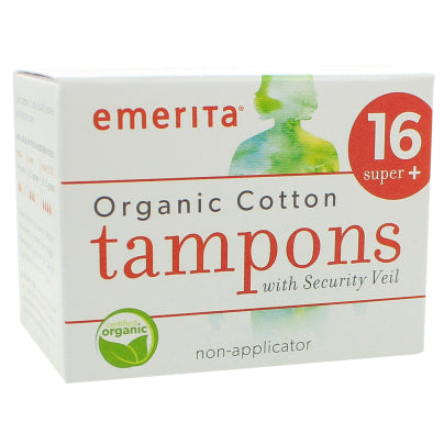 Organic Cotton Non-Applicator Tampons Super 16 count