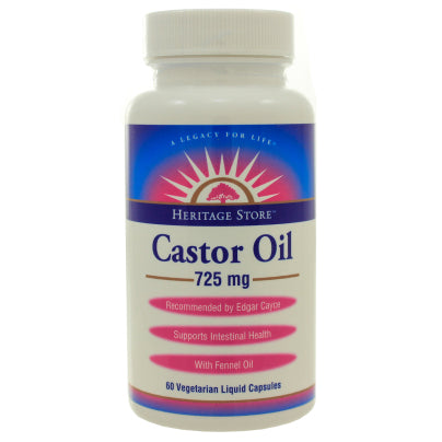 Castor Oil 725mg, Vegetarian Lq Capsules 60 capsules