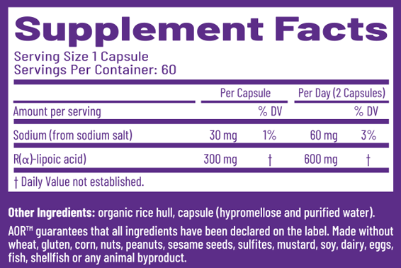R-Lipoic Acid 300 mg 60 Capsules