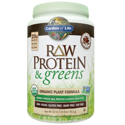 Raw Protein and Greens Chocolate Powder 611 Grams
