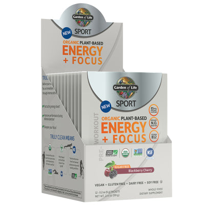 SPORT Organic Energy + Focus SF Blackberry Cherry 12 Packets