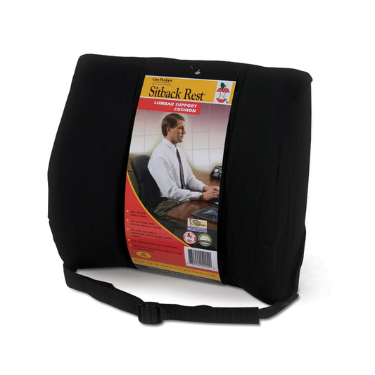 Sit Back Rest Deluxe13" X 14" Auto Lumbar Support With Strap;Gray 1 EA