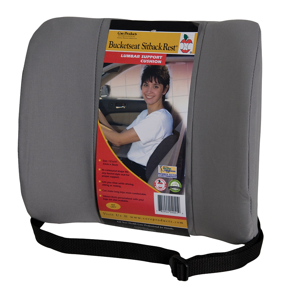 Bucketseat Sit Back Rest 13" X 14" Auto Lumbar Support Contoured Seat ;Black 1 EA