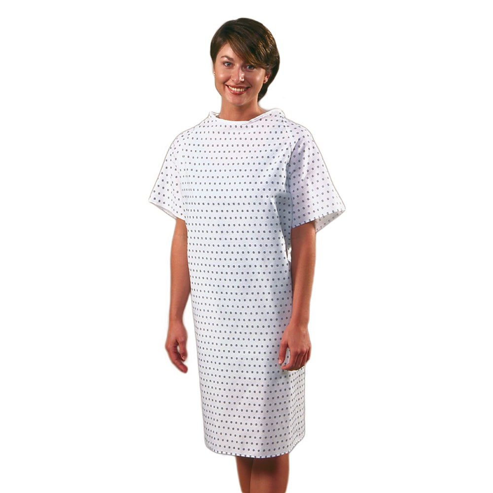 Deluxe Heavyweight Cloth Patient Gown Snowflake Print 1 EA