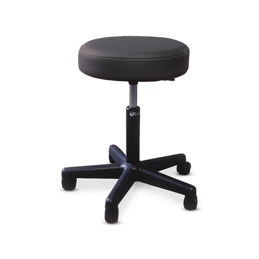 Pneumatic Stool With Padded Seat And With Twin-Wheel Swivel Casters Black 1 EA