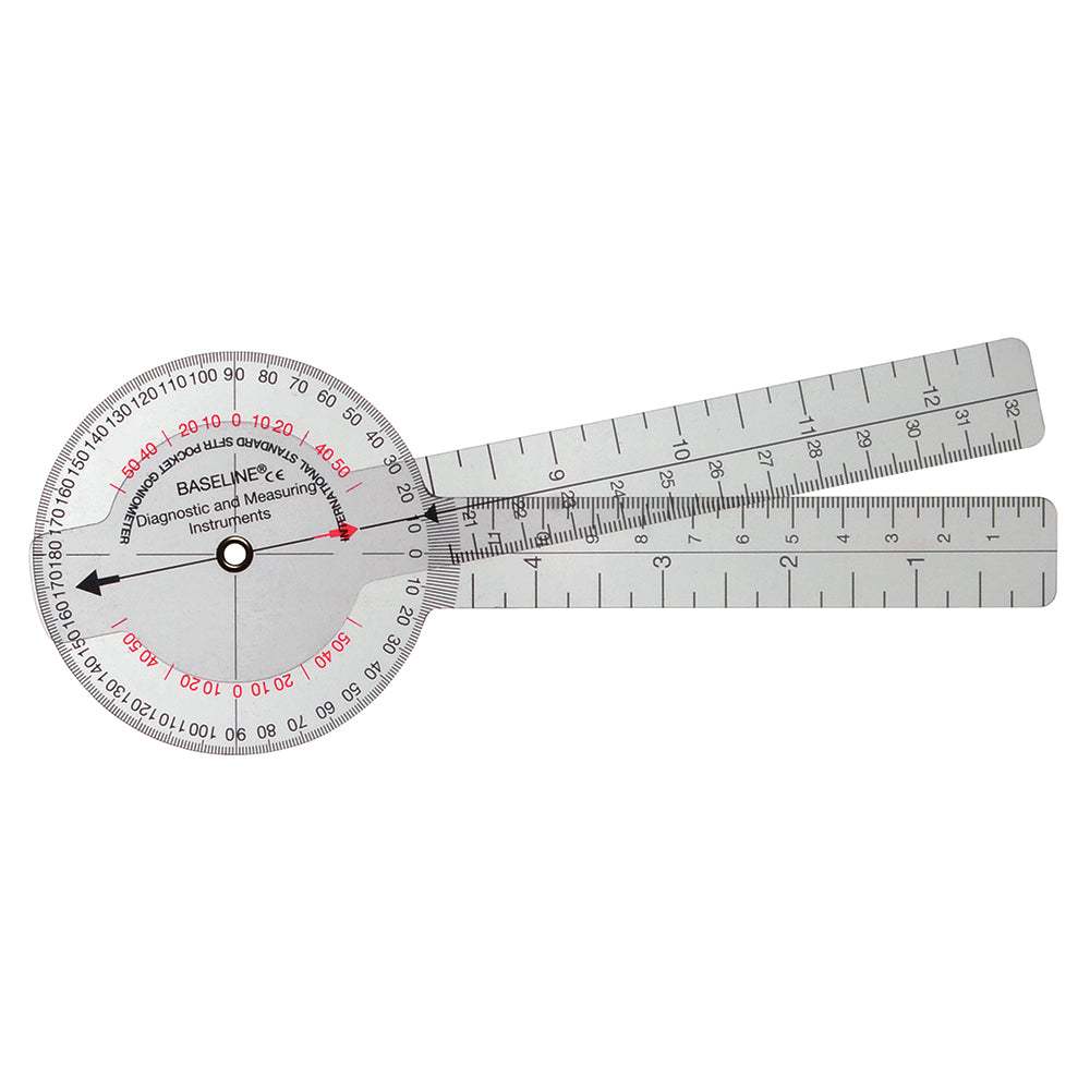 Baseline 360 Isom Plastic Goniometer 12" 1 Degree Increments 1 EA