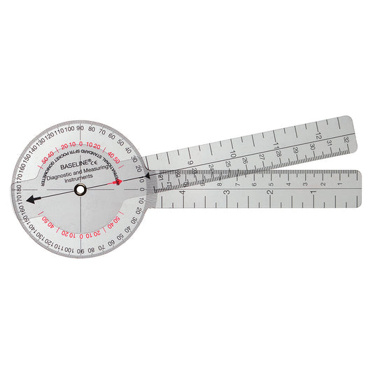 Baseline 360 Isom Plastic Goniometer 6" With 4" 1 Degree Increments 1 EA