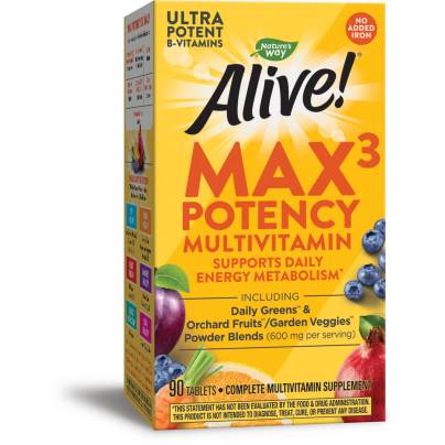 Alive!® Max3 Daily Multi-Vitamin Iron-free 90 tablets