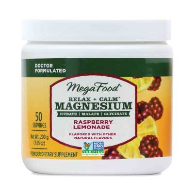 Relax + Calm Magnesium Powder-Raspberry Lemonade Flavor 200 Grams
