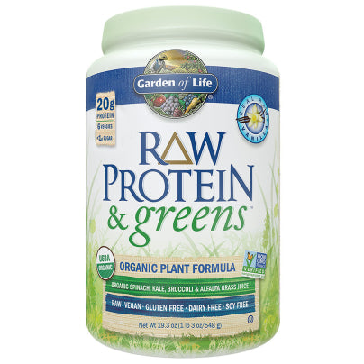 Raw Protein and Greens Vanilla Powder 548 Grams