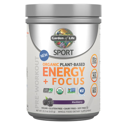 SPORT Organic Pre-Workout Energy + Focus Blackberry 432 Grams