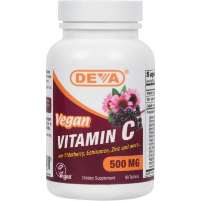 Vegan Vitamin C 500mg + Elderberry 90 tablets