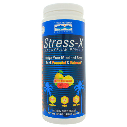 Stress-X Magnesium Powder Rasp-Lemon 16.9 Ounces