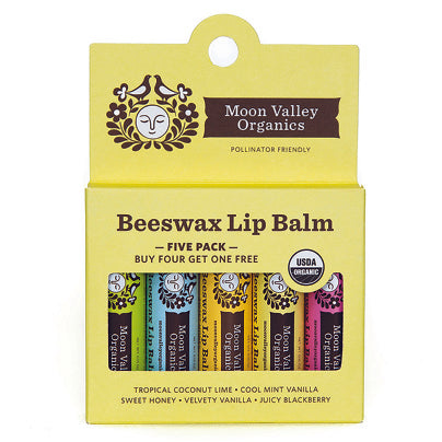 5 Pack Beeswax Lip Balm Lip Balm - 4 Pack