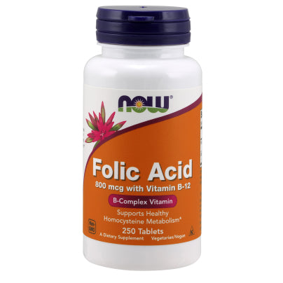 Folic Acid 800mcg w/Vitamin B-12 250 tablets