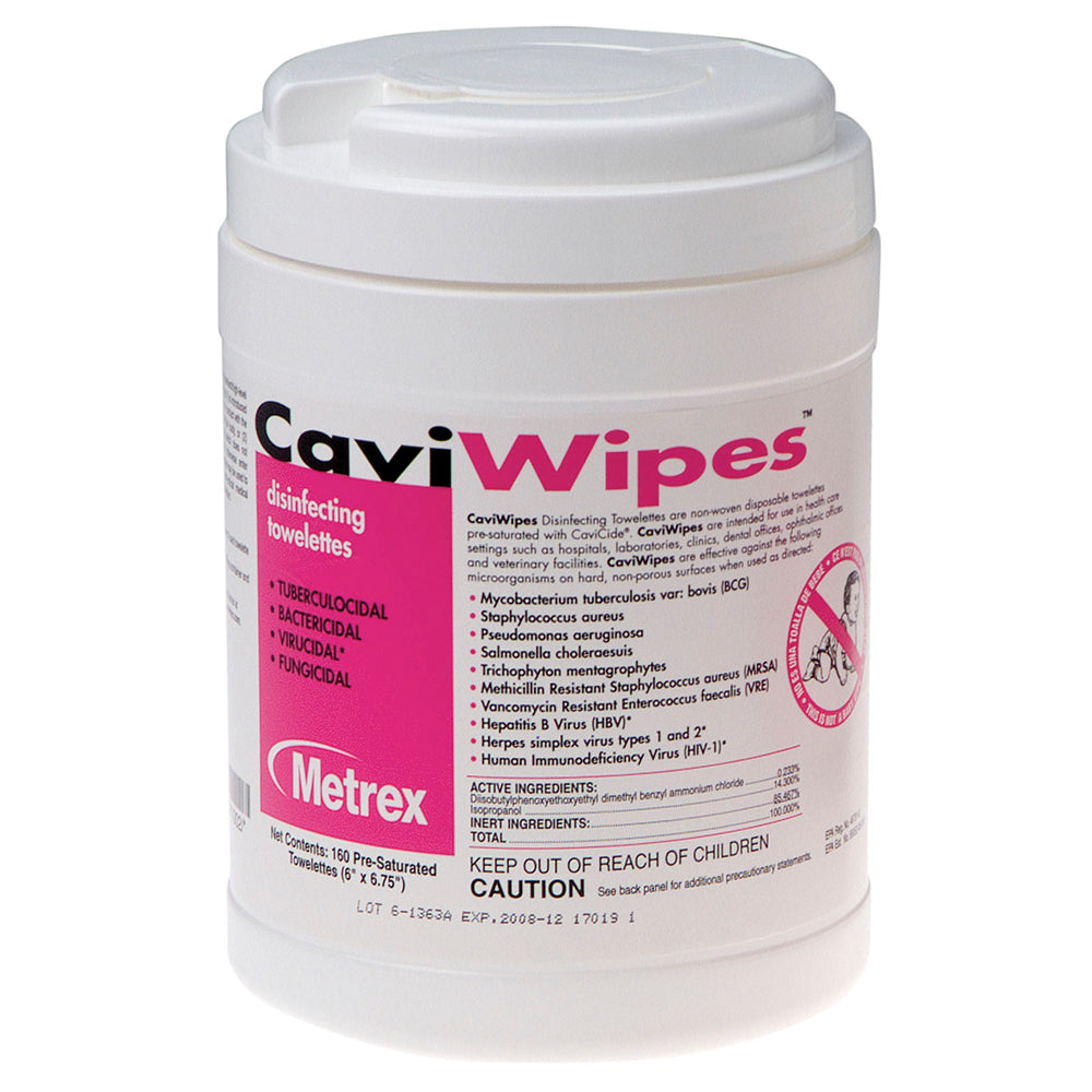 Caviwipes Low Alcohol Surface Disinfectant 160/Canister 1 Y4