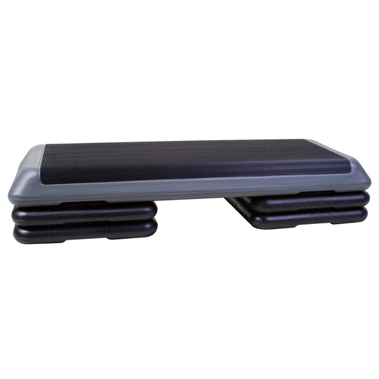 The Step - Original Health Club Step 40" Gray / Black Platform And 4 Black Risers 1 EA
