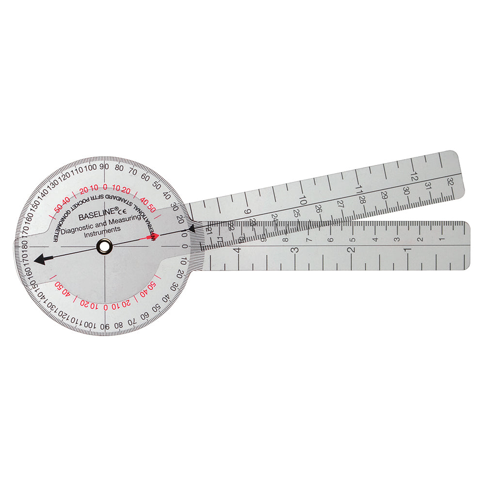 Baseline 360 Isom Plastic Goniometer 6"  With 4" 1 Degree Increments 1 EA