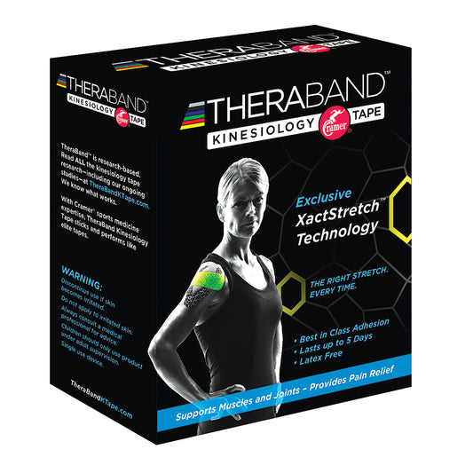 Theraband Kinesiology Tape Precut Roll (20) 2"X10" Strips - Black/Gray Print 1 EA