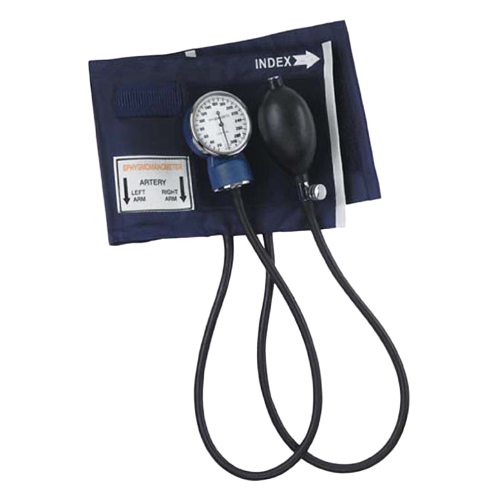 Economy Aneroid Sphygmomanometer Blue Nylon Cuff Adult 1 EA